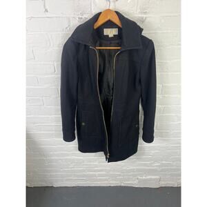 MICHAEL Michael Kors Women's Wool Blend Full Zip Trench Coat Long Sleeve XXS